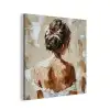 Vrouw - Verf - Abstract - Beige - Modern aluminium wit klein -3d