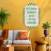 Quote - Groen - Geblokt - Keuken Wandcirkel Ovaal Glas middel -sfeer4