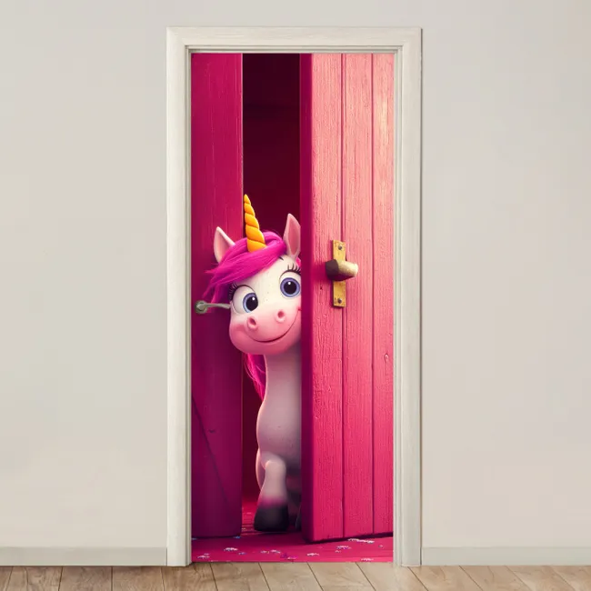 Türtapete - Einhorn - Rosa - Tür - Fantasie