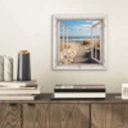 Raam - Zee - Kust - Natuur - Doorkijk - Strand - Waddenzee aluminium wit klein -sfeer1