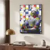 Melkmeisje - Mondriaan - Collage Textielframe zwart klein -sfeer3