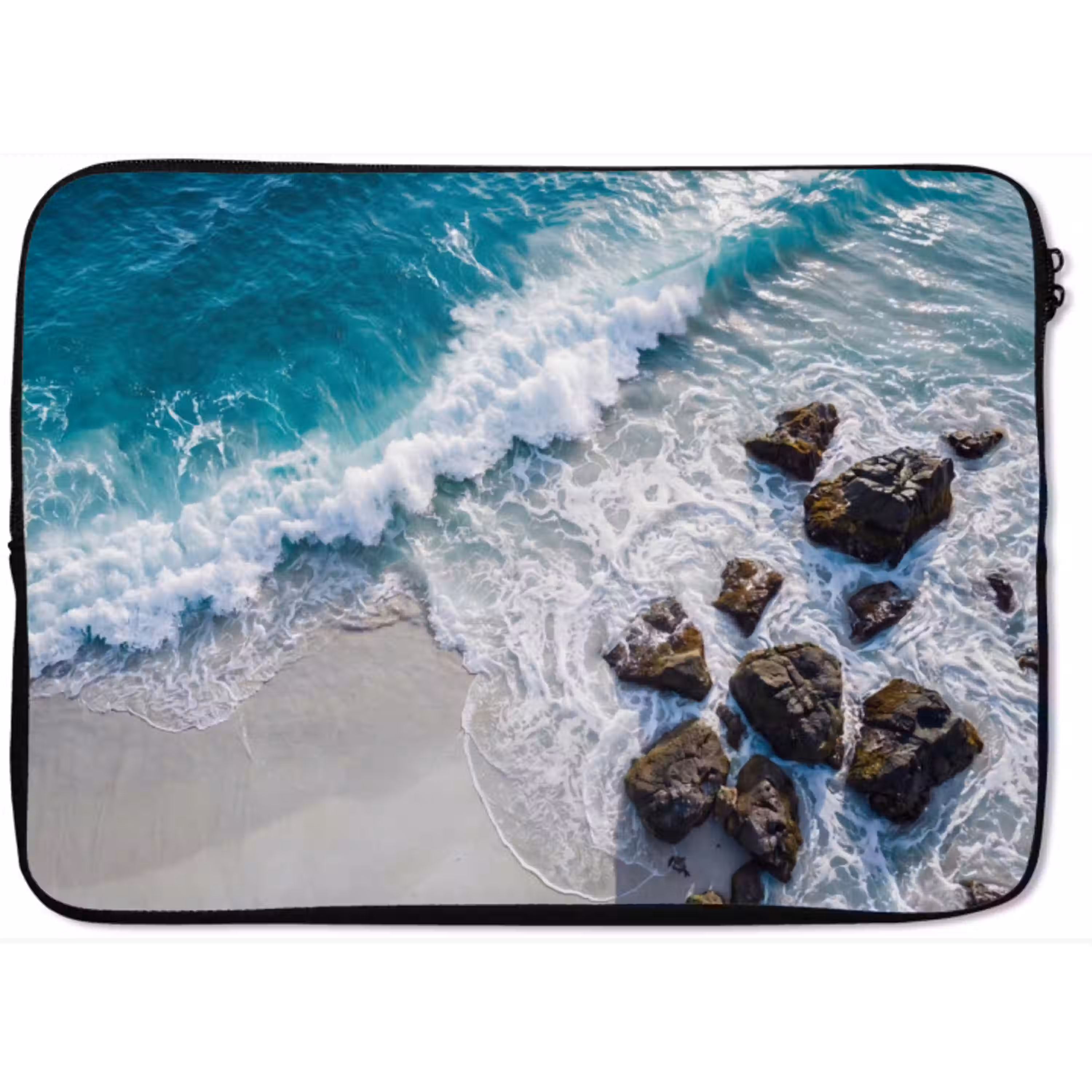 Zee - Golf - Strand - Natuur - Blauw laptophoes neopreen klein -zkaufland3dotto