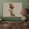 Vos - Gele bloemen - Minimalistisch PET vilt klein -sfeer2