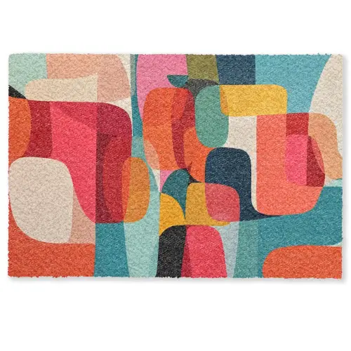 Vormen - Kleurrijk - Abstract - Vlakken Deurmat klein -zkaufland3d