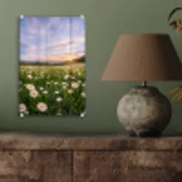 Madelief - Veld - Heuvels - Groen plexiglas 5mm klein -sfeer3