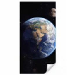 Aarde - Ruimte - Blauw - Groen Behang Vinyl klein -3d