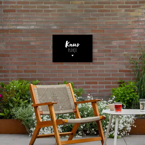 Thuis - Quotes - Knus plekje - Tekst Tuinposter op houten frame 2 cm dik klein -sfeer3