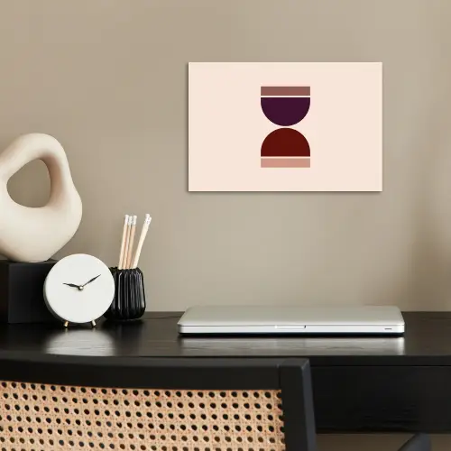 Zandloper - Symmetrisch - Rood - Paars poster papier klein -sfeer1