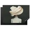 Vrouw - Beige - hoed Inductie beschermer vinyl 3mm klein -3d