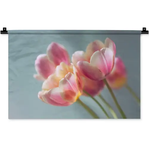 Tulpen - Roze - Stelen Wandkleed katoen klein -zz3d