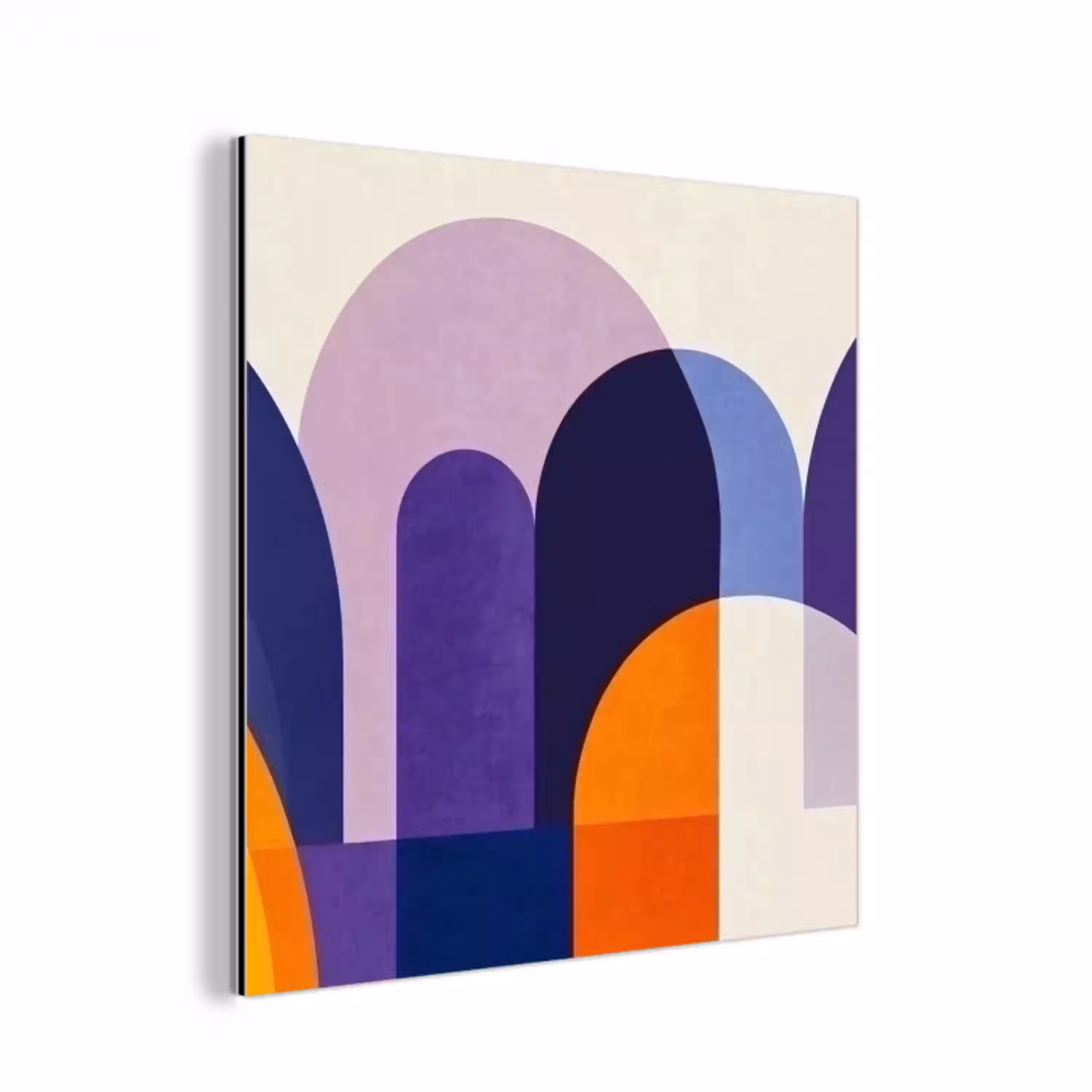 Vormen - Abstract - Grafisch - Oranje aluminium wit klein -3d