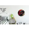 Zwarte draak - Rookwolken - Rood Wandcirkel aluminium klein -kinderkamer