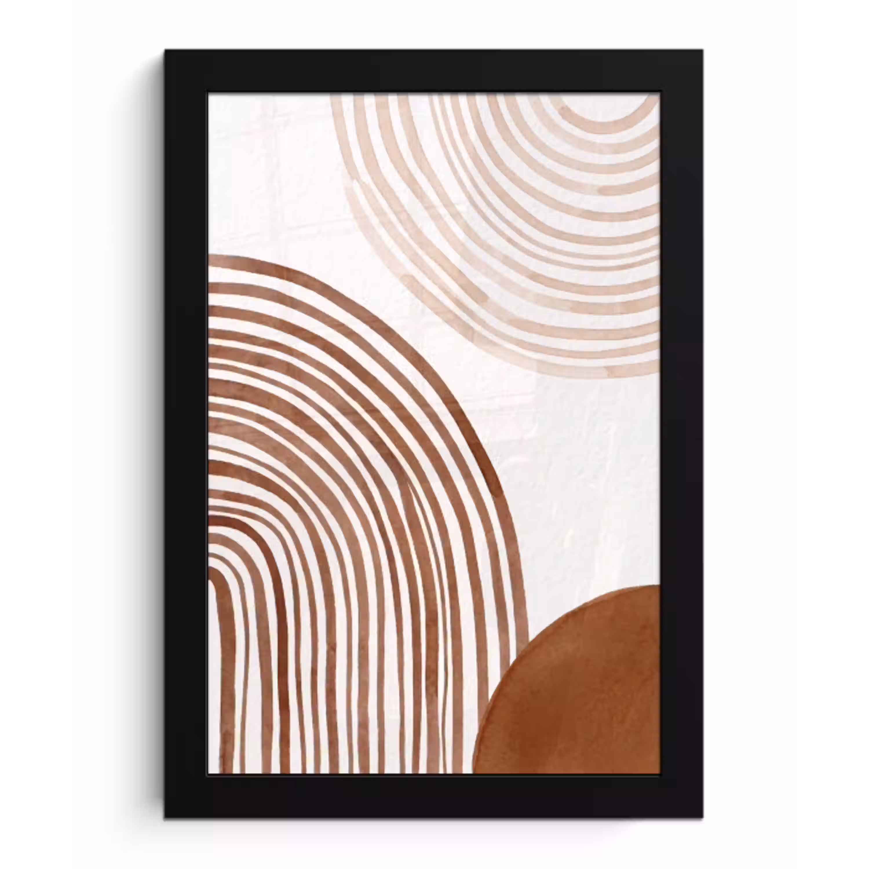 Lijnen - Minimalistisch - Kunst fotolijst zwart zonder passe partout klein -3d