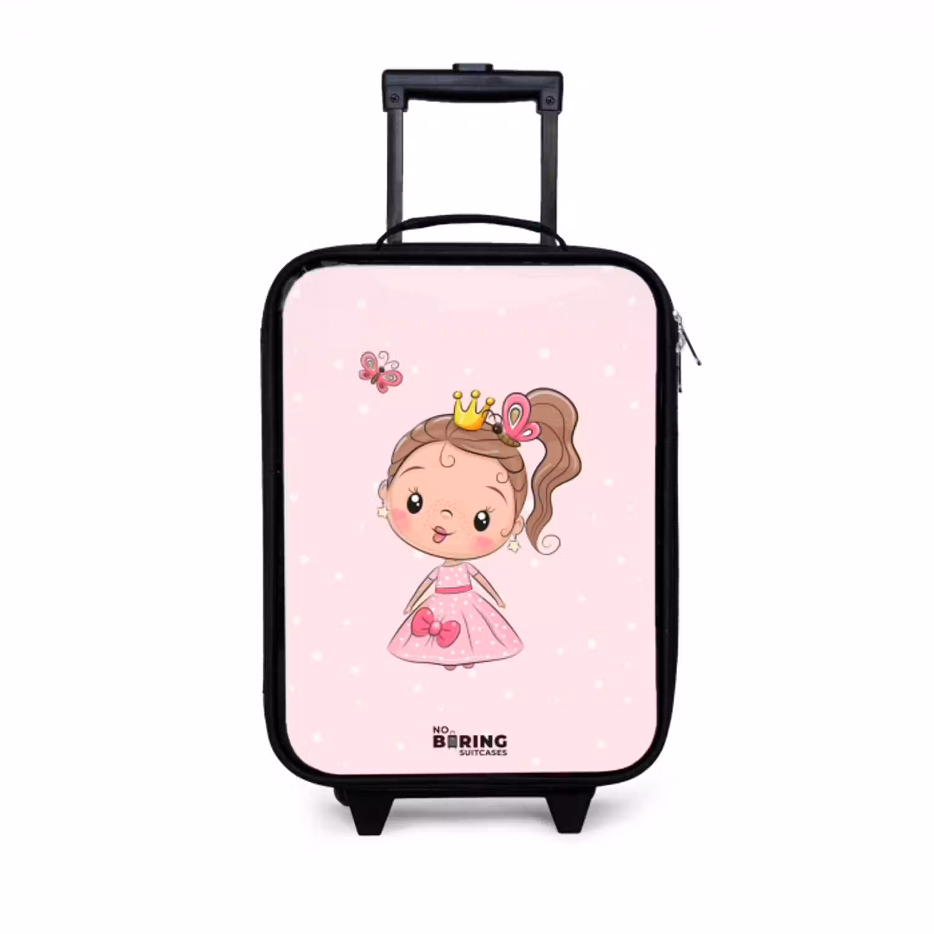 Prinses met een roze jurk Kinderkoffer - Zwart klein -3d