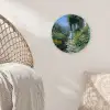 Kat - Vrouw - Bloemen - Huis Wandcirkel plexiglas klein -sfeer5