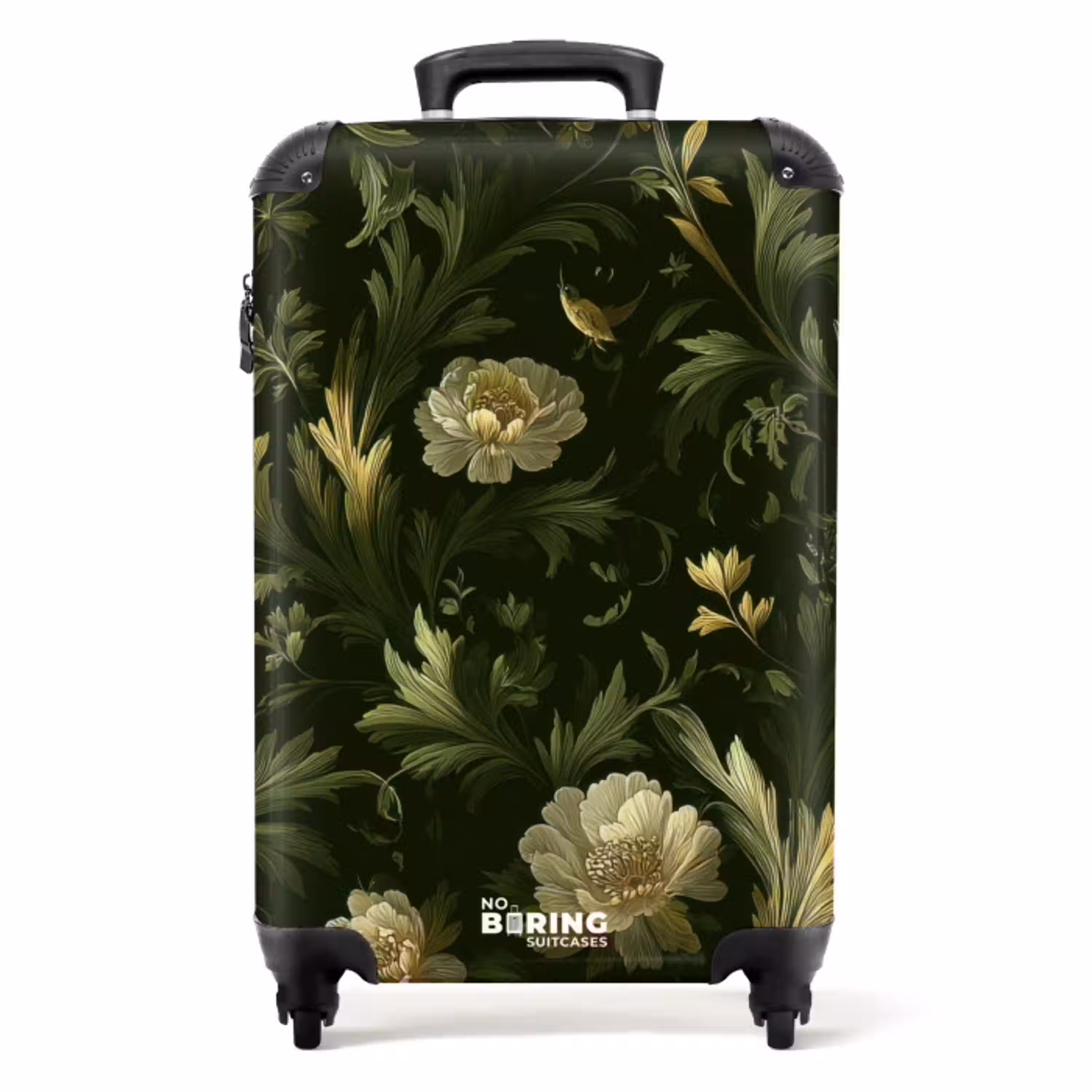 Botanisch - Naadloos - Bloemen NBS - Handbagage koffer - Volwassenen Unisex middel -productfoto_recht