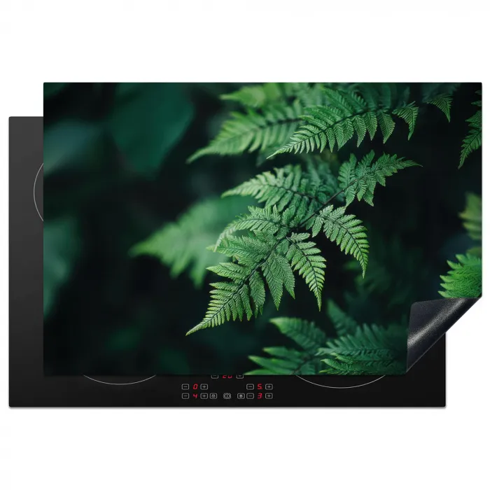 Varenblad - Groen - Structuur - Wazig Inductie beschermer vinyl 3mm klein -3d