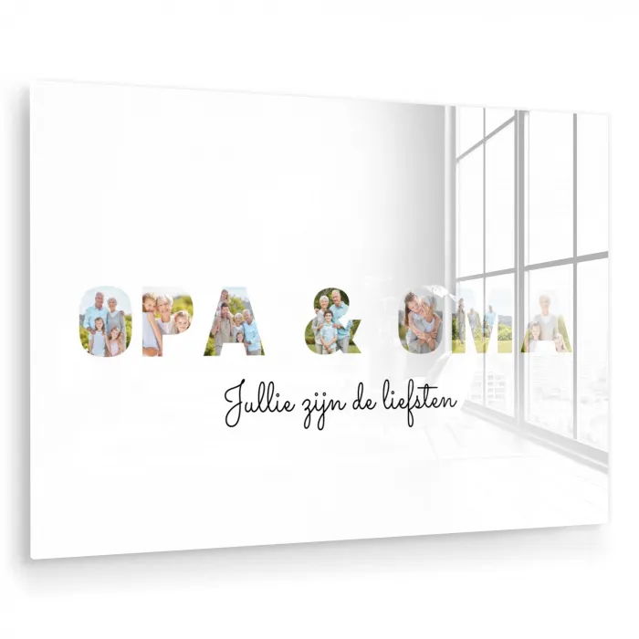 Opa & Oma - Lettercollage plexiglas 5mm klein -zzzproduct_nieuw