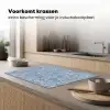 Abstract - Blauw - Bladeren Inductie beschermer vinyl 3mm klein -sfeer1
