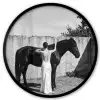 Vrouw - Paard - Artistiek Fotolijst rond zonder passe partout klein -3d