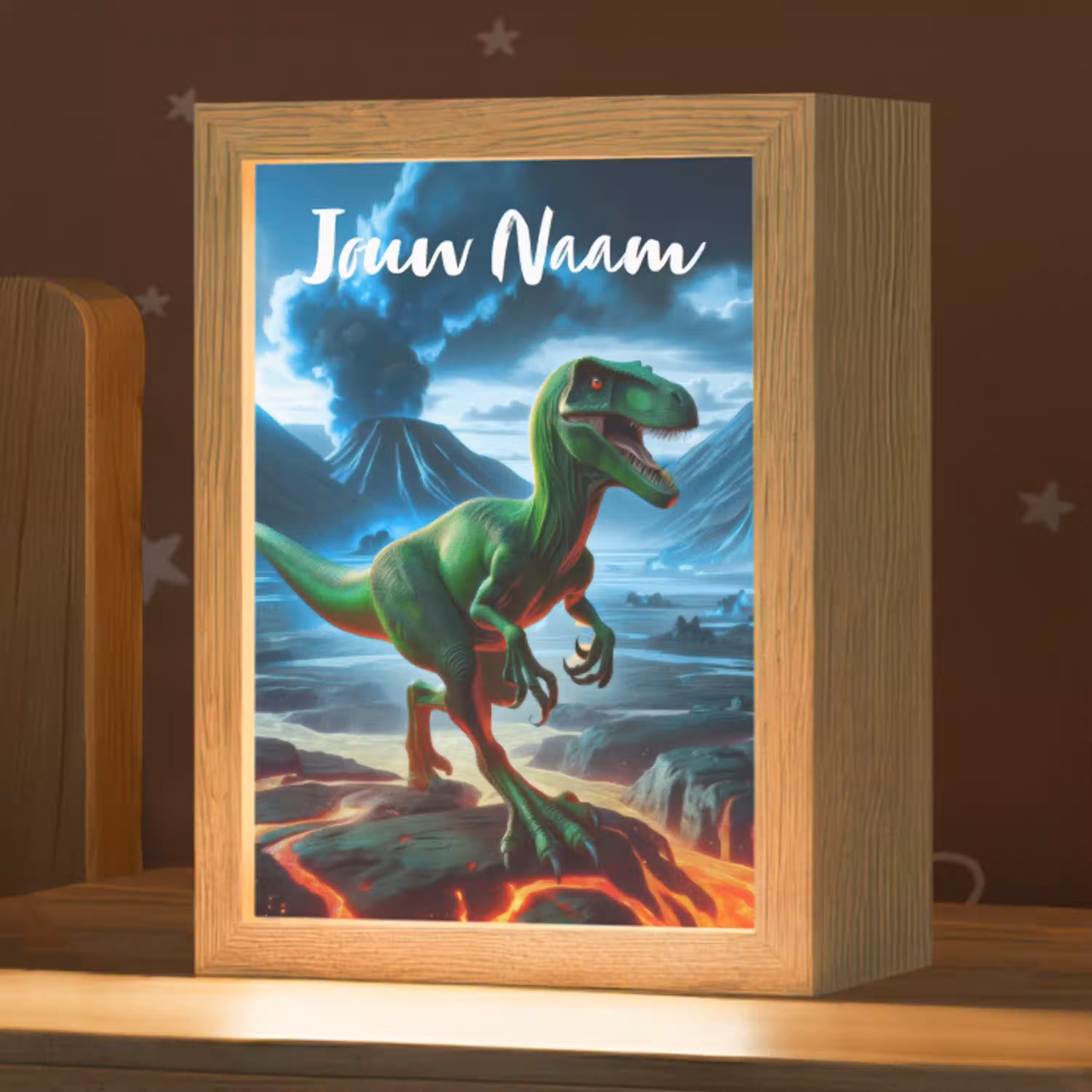 Dino - Lava - Groen - Jongens Light Box met kabel (Kinderlampje) klein -zzz_3d_website