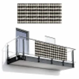 Klassiek - Patroon - Zwart Balkonbeschermer Duitsland klein 596 -3d