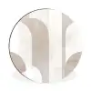 Abstracte bogen - Modern - Beige Wandcirkel aluminium klein -3d