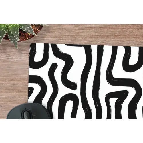 Modern - Lijnen - Zwart muismat rubber klein 262 -closeup