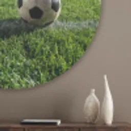 Voetbal - Stadion - Sport - Groen Akoestische PET Vilt - Rond klein -sfeer5_closeup