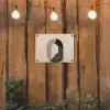 Grafisch gebogen motief - Beige tuinposter los doek klein -sfeer1