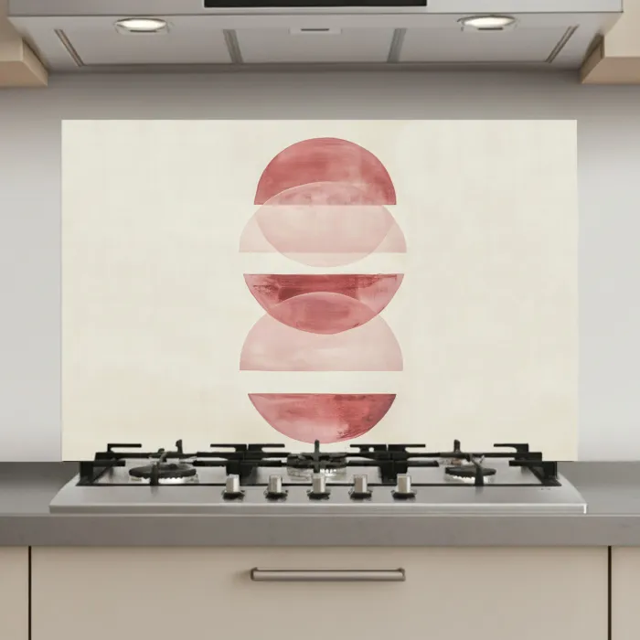 Minimalistisch - Cirkels - Roze keuken achterwand spatscherm klein -3d_website