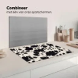 Patroon - Vacht - Zwart - Wit Inductie beschermer vinyl 3mm klein -wsfeer7_website