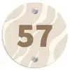 Beige golven - Traditioneel Naambord Rond klein -3d