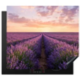 Landschap - Lavendelveld - Paars Inductie beschermer vinyl 3mm middel -3d