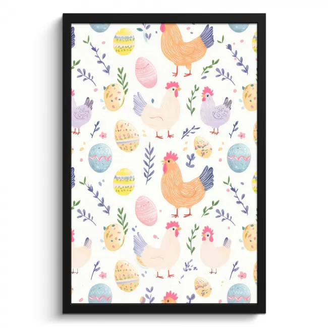 Patroon - Kip - Paaseieren KitchenYeah - Keuken - Fotolijst middel -3d