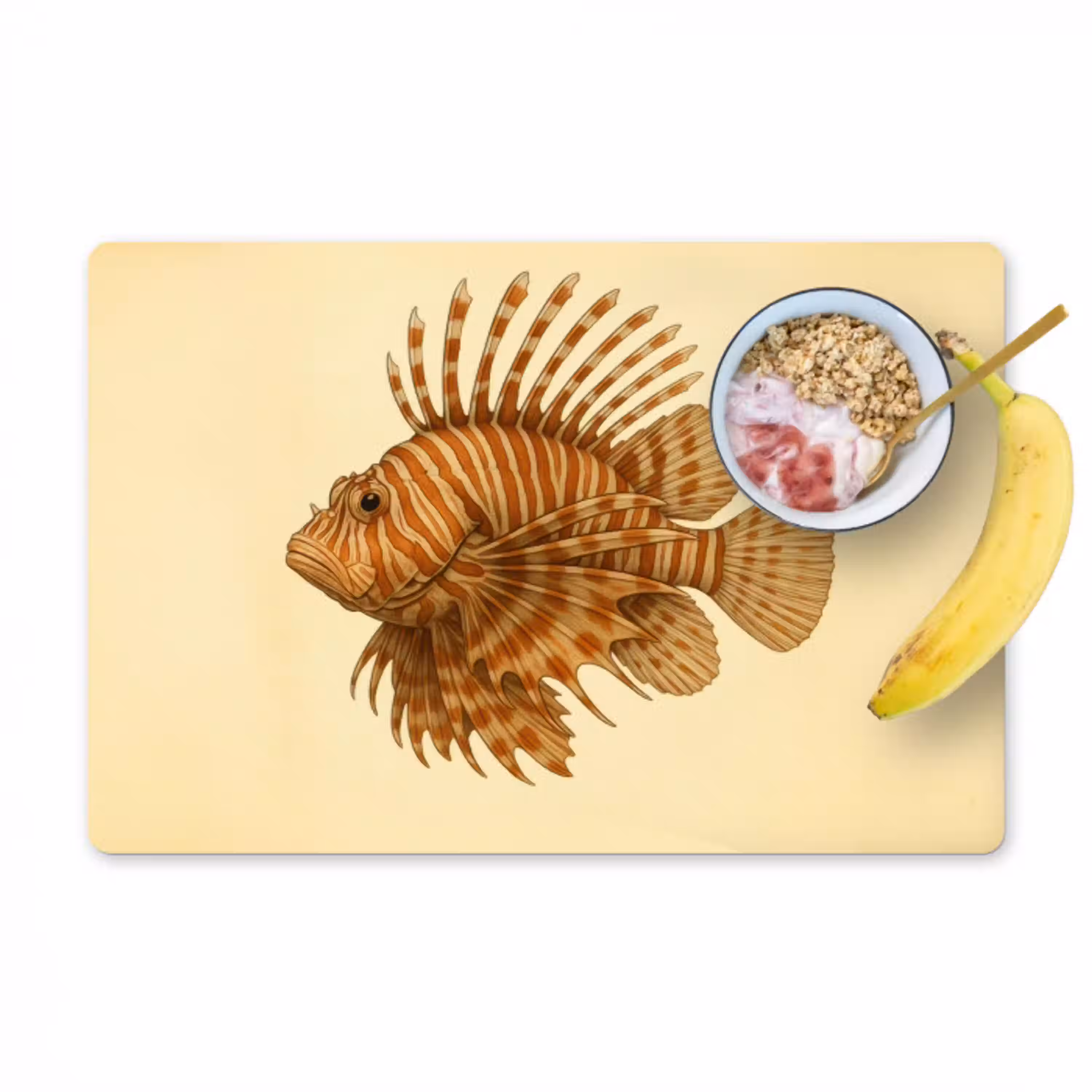 Strepen - Vis - Rond - Stekels Placemat vinyl groot -zzzproduct_Kitchenyeah-website