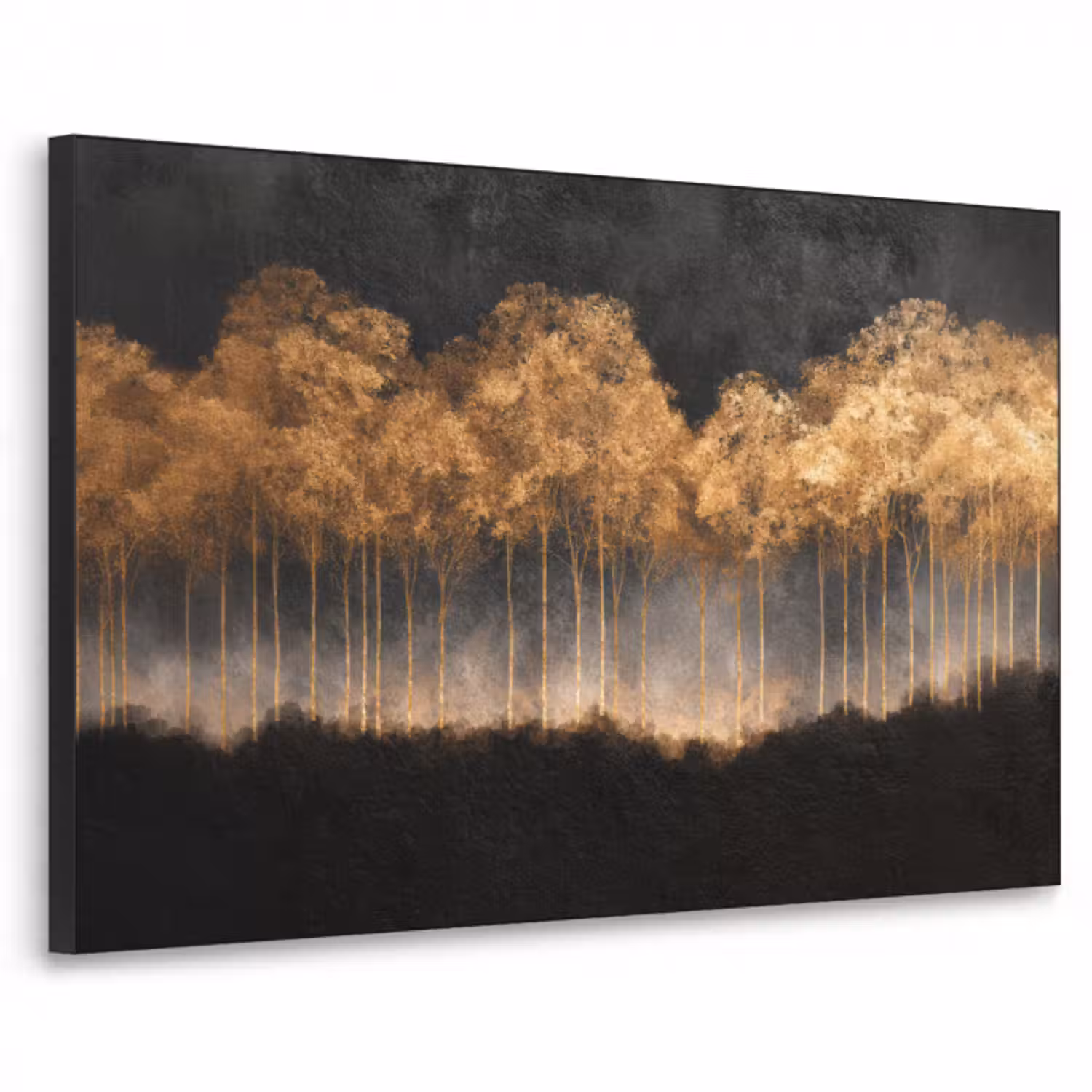 Art Frame - Goldene Bäume in nebliger Landschaft