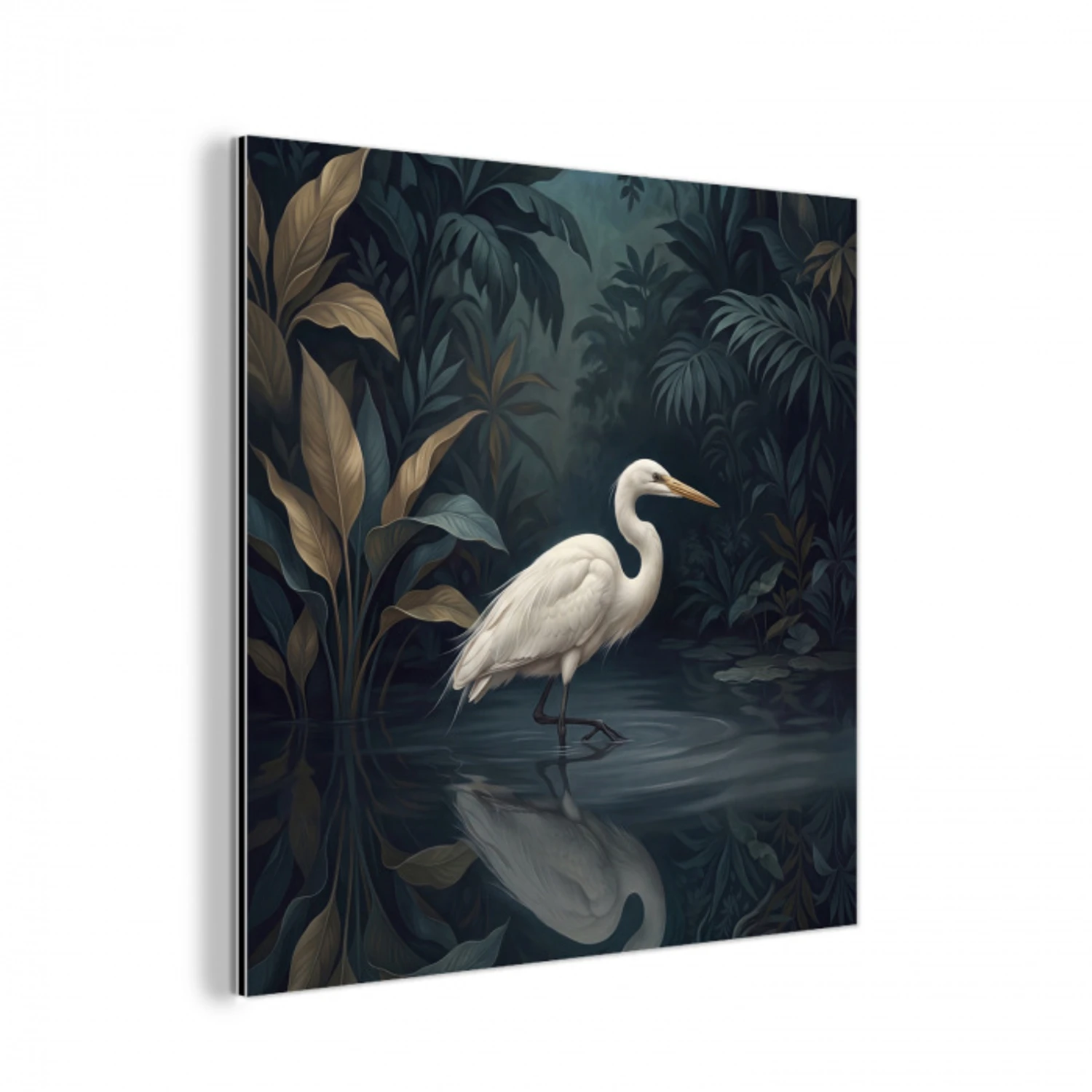 Reiger - Water - Natuur - Modern - Wit aluminium wit klein -3d