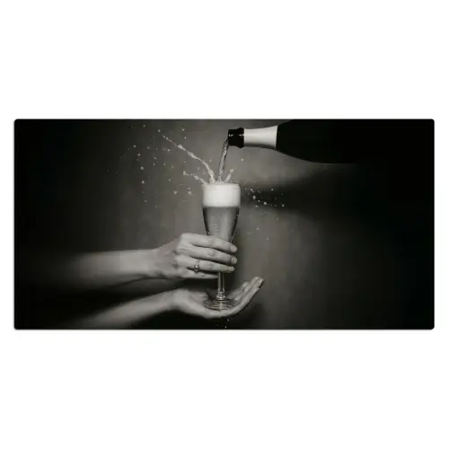 Champagnefles - Glas - Minimalistisch - Spetters Muismat XXL klein -3d_leeg