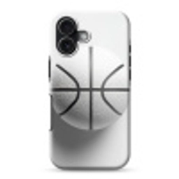 Basketbal - Wit - Schaduw - Lijnen Toughcase MagSafe Apple iPhone 17 klein -3d