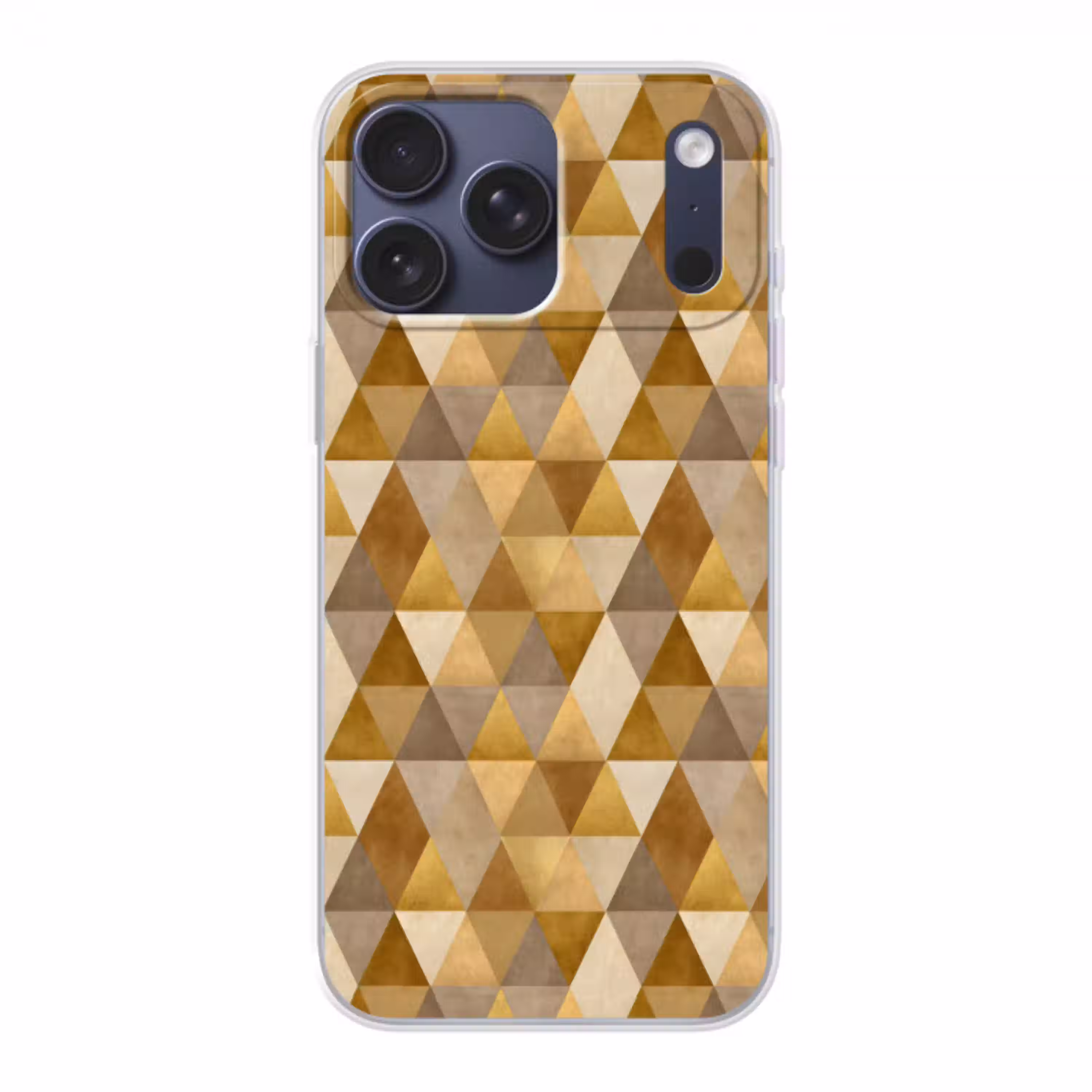 Geometrisch - Driehoek - Goud Telefoonhoesje iPhone 17 Pro Max klein 879 -3d
