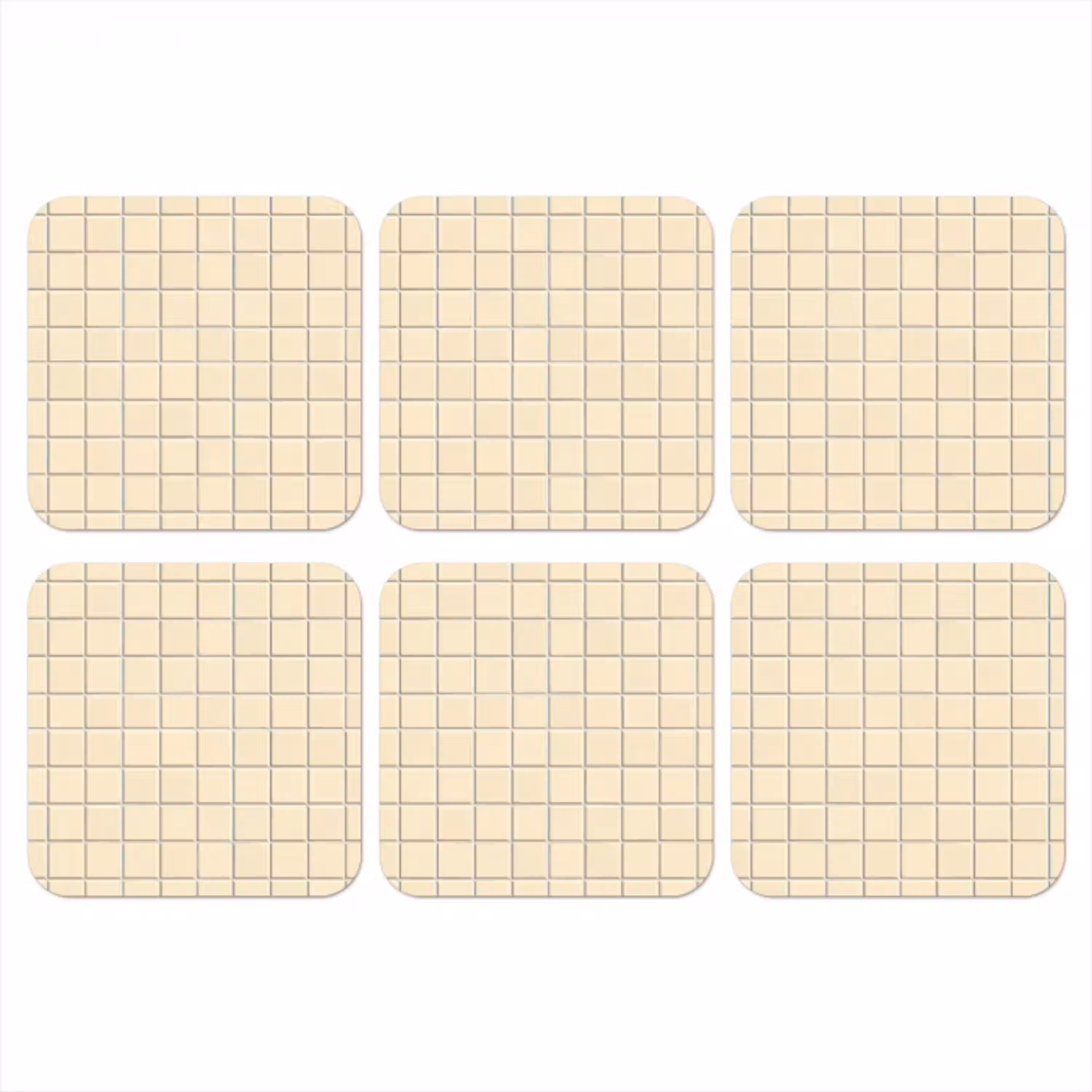 Patroon - Tegels - Gebroken - Wit onderzetter kurk middel 366 -3d