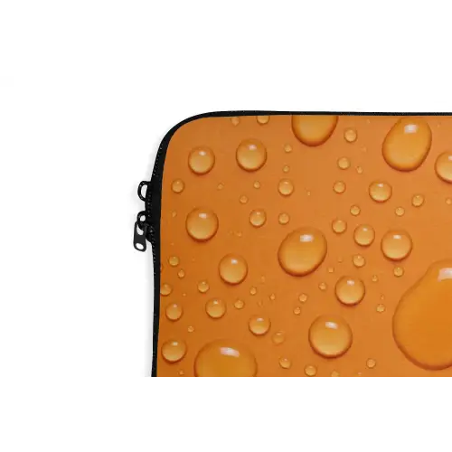 Water - Druppels - Oranje laptophoes neopreen klein -detail