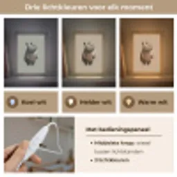 Neushoorn - Witte bloemen - Lief Light Box met kabel klein -USP_lichtkleurNL