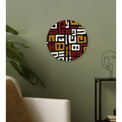 Abstract - Patroon - Rood Wandcirkel kunststof plaat 5mm dik klein -sfeer3
