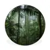 Regenwoud - Tropisch - Jungle - Bomen - Planten Wandcirkel aluminium klein -3d