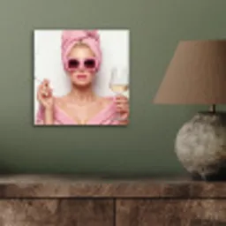 Vrouw - Roze - Wijn - Zonnebril aluminium wit klein -sfeer2