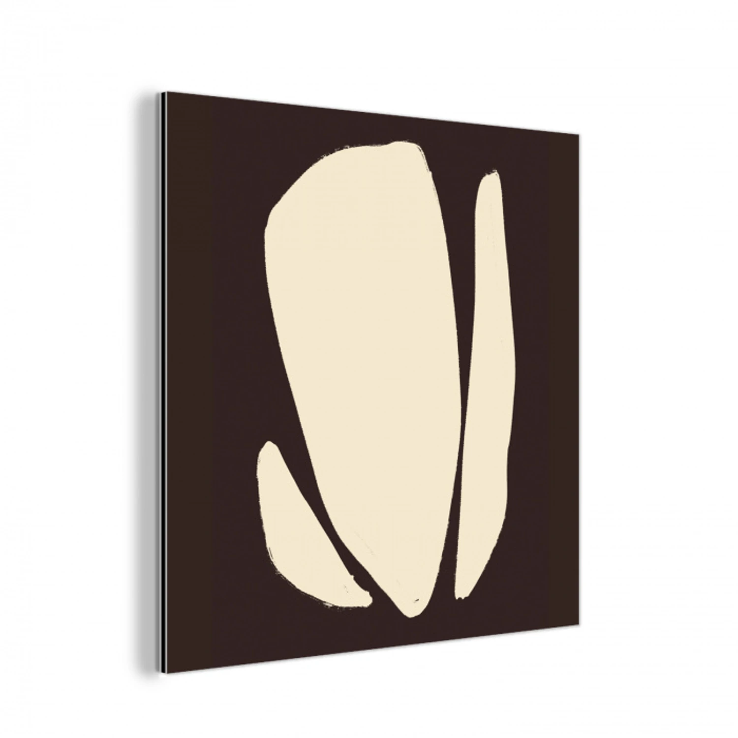 Kunst - Modern - Bruin - Abstract aluminium wit klein -3d
