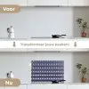 Schelp - Nautisch - Blauw - Wit keuken achterwand spatscherm klein 900 -voor_na_NL