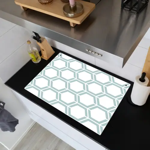 Patroon - Lijn - Design - Hexagon Inductie beschemer met haakjes klein 777 -sfeer1